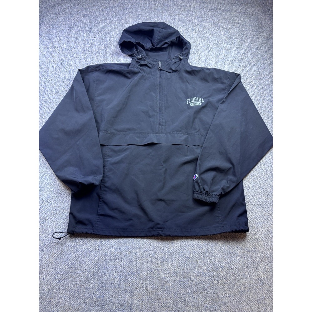 Champion Packable Anorak‎ Black Lightweight 1/4 Zip Jacket Men's M